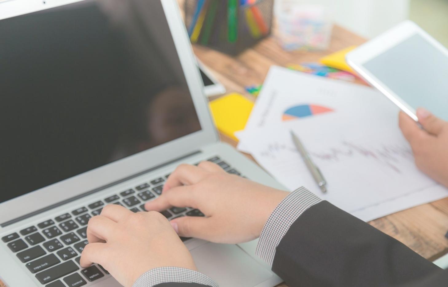 Financial charts and data visualization tools used for budget analysis